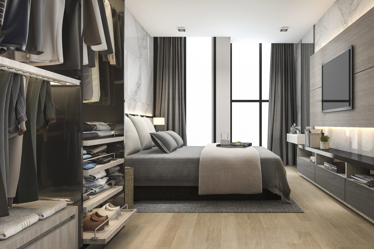 Bedroom with closet – design ideas