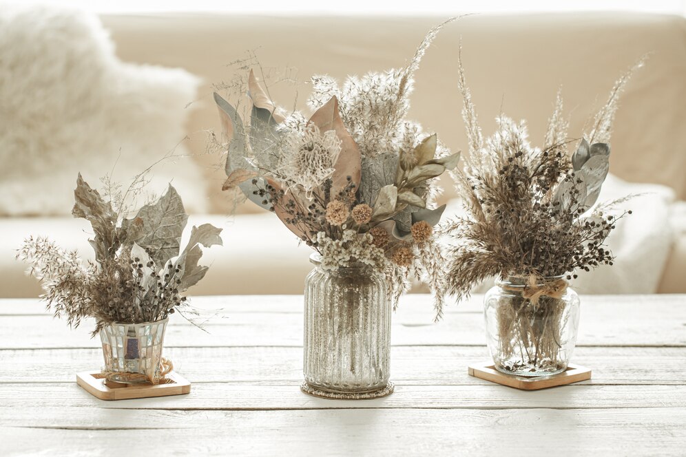 Creating an elegant space with tall vintage glass vases